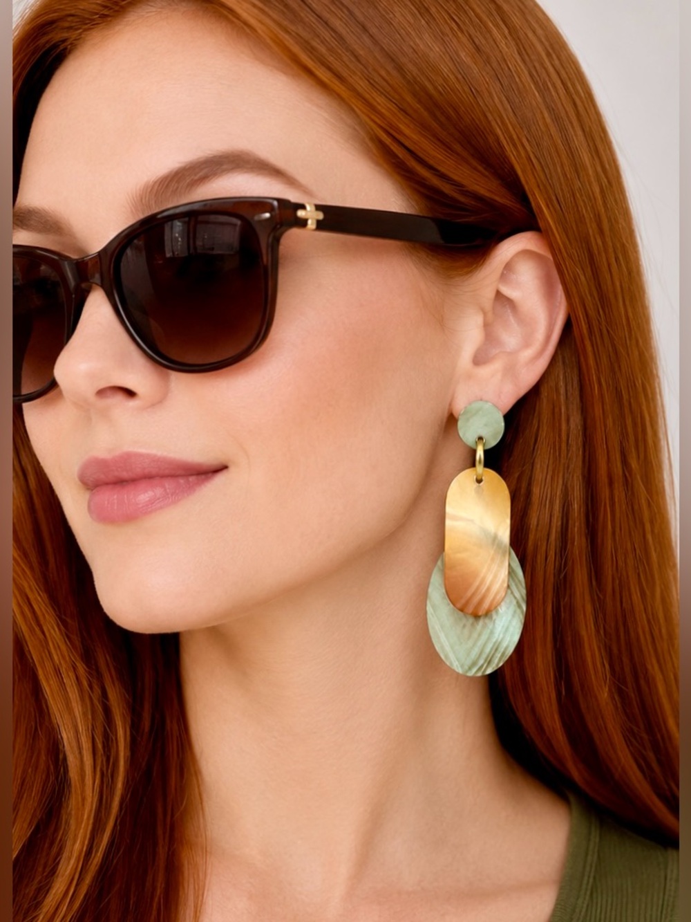 Oversized Oval-Shaped Acrylic Minimalist Statement Earrings